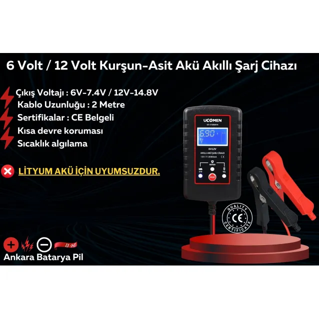Yokohama 6 Volt 12 Amper Akü ve Ucomen 6/12 Volt 2 Amper Şarj Aleti Yokohama 6 Volt 12 Amper Akü ve Ucomen 6/12 Volt 2 Amper Şarj Aleti
